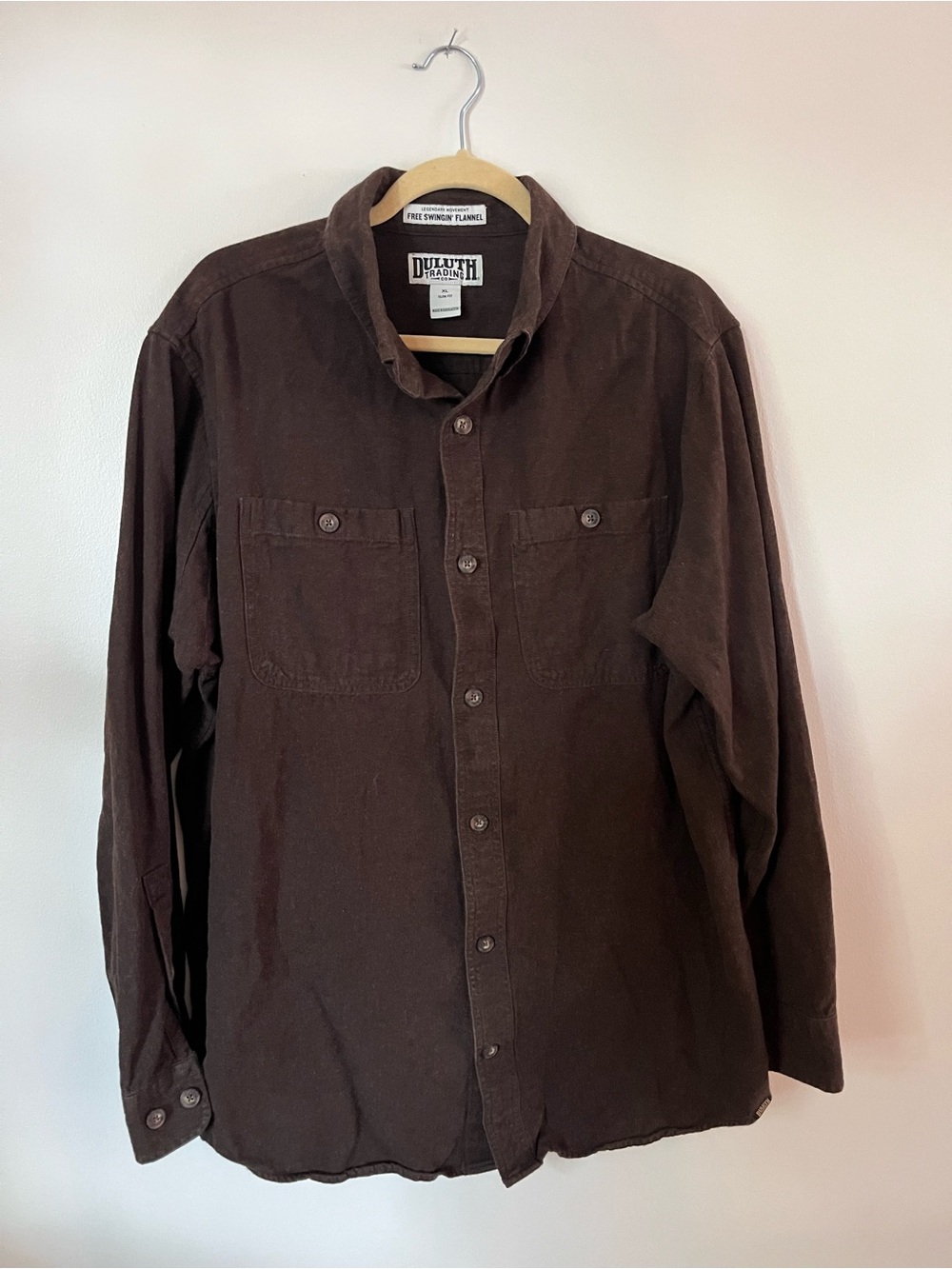 Duluth Trading Co Brown Corduroy Button-Up Work Shirt
